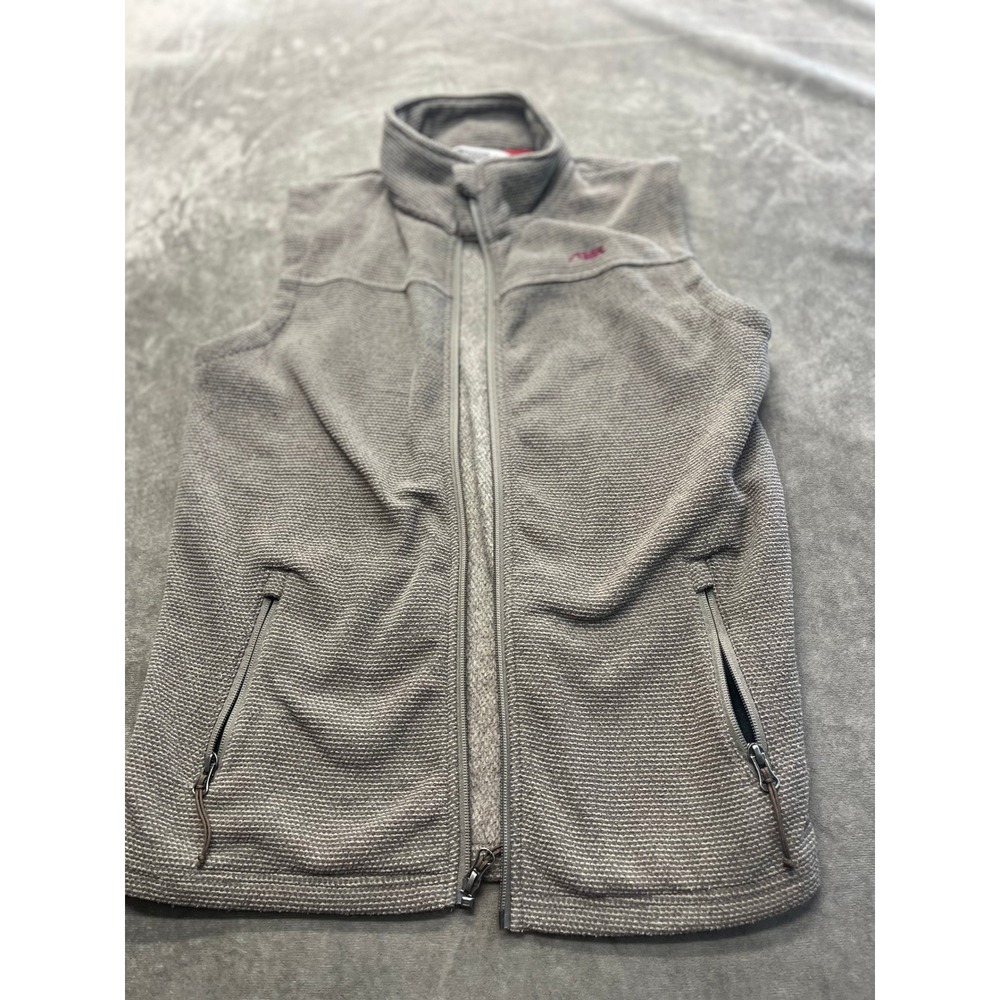 Mountain Khakis Mens Gray Textured Fleece Full Zip Vest Small Layering Hiking‎
